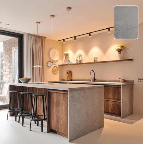 Dapur dengan sinki batu alam